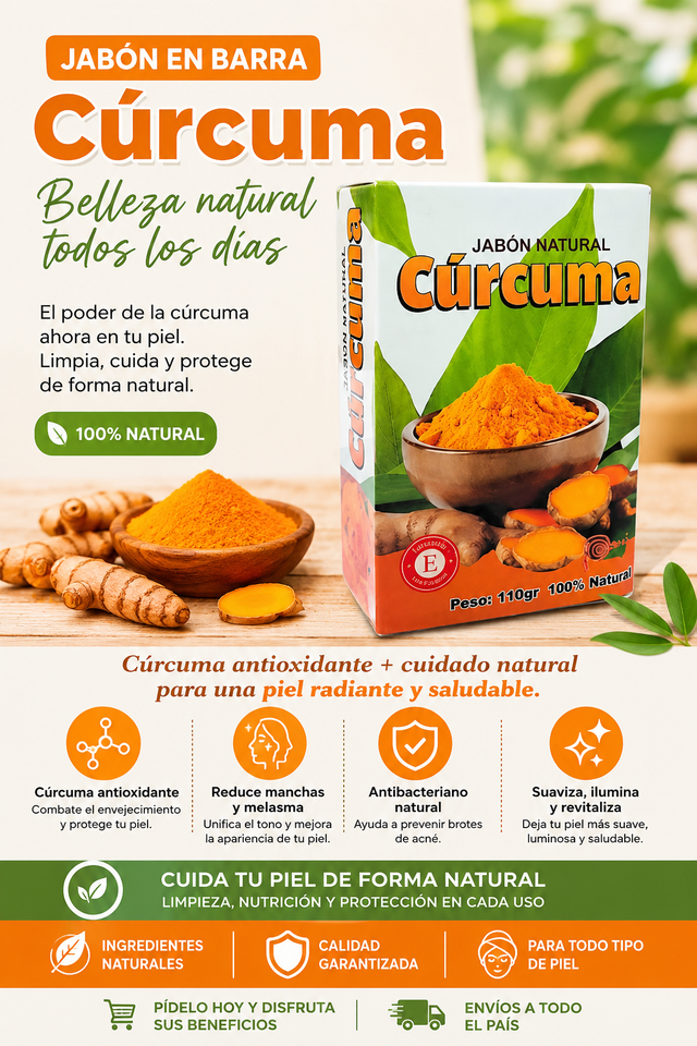 JABON NATURAL CORPORAL DE CURCUMA 110gr